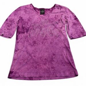 Vintage Y2K Sledge USA Rhinestone Embellished T-Shirt Top Juniors XL Grunge